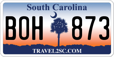 SC license plate BOH873
