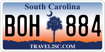 SC license plate BOH884