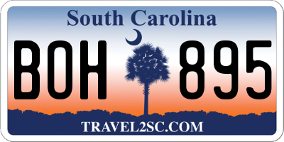 SC license plate BOH895