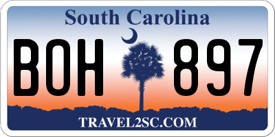 SC license plate BOH897