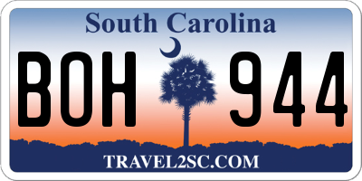 SC license plate BOH944