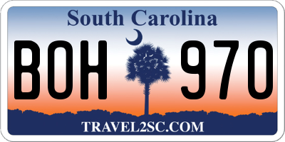 SC license plate BOH970