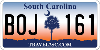 SC license plate BOJ161