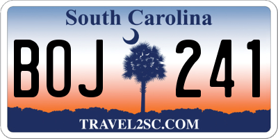 SC license plate BOJ241