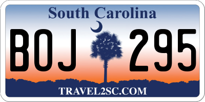 SC license plate BOJ295
