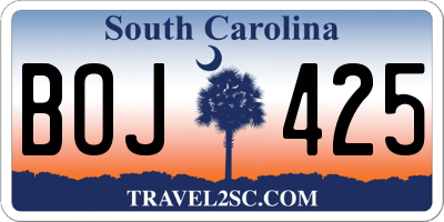 SC license plate BOJ425