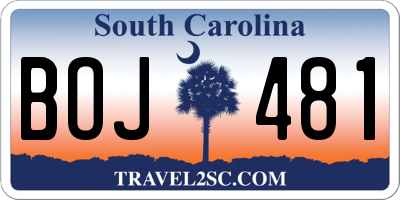 SC license plate BOJ481
