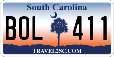 SC license plate BOL411