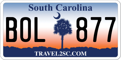 SC license plate BOL877