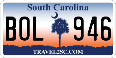 SC license plate BOL946