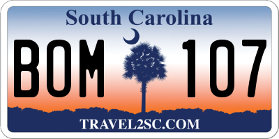 SC license plate BOM107