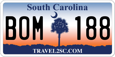 SC license plate BOM188