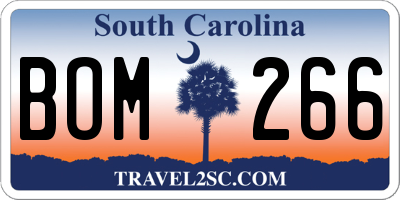 SC license plate BOM266