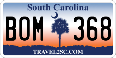 SC license plate BOM368