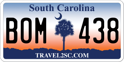 SC license plate BOM438