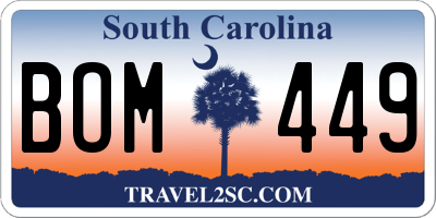 SC license plate BOM449