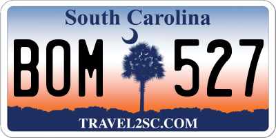 SC license plate BOM527