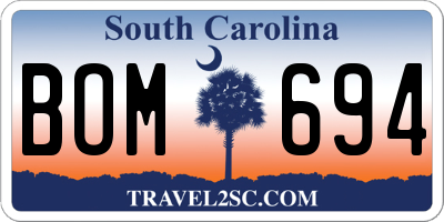 SC license plate BOM694