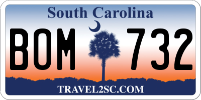 SC license plate BOM732