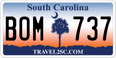 SC license plate BOM737