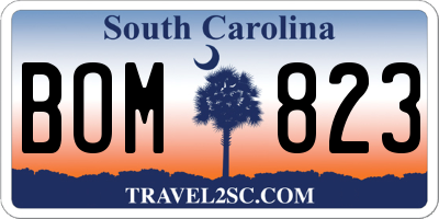 SC license plate BOM823