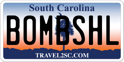 SC license plate BOMBSHL