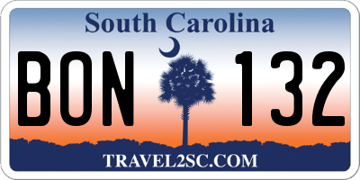 SC license plate BON132