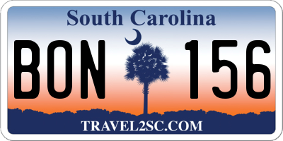 SC license plate BON156