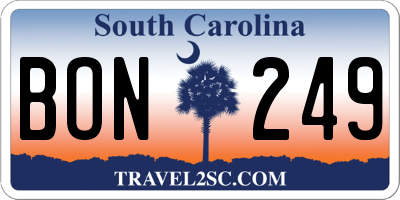 SC license plate BON249
