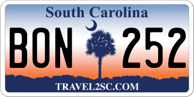 SC license plate BON252