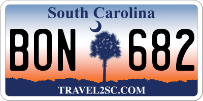 SC license plate BON682