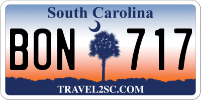 SC license plate BON717