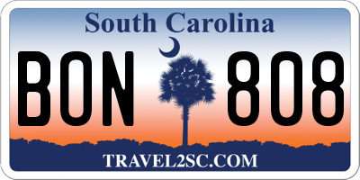 SC license plate BON808