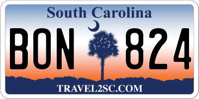SC license plate BON824