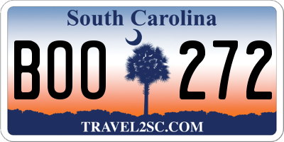 SC license plate BOO272