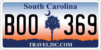 SC license plate BOO369