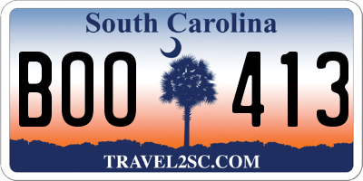 SC license plate BOO413