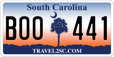 SC license plate BOO441