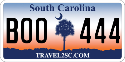 SC license plate BOO444
