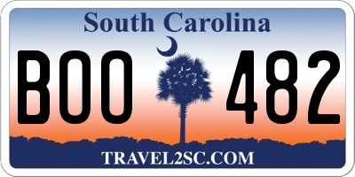 SC license plate BOO482