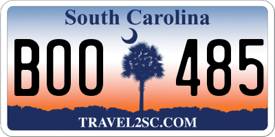 SC license plate BOO485