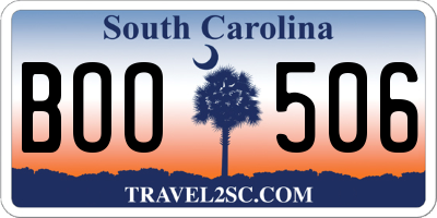 SC license plate BOO506