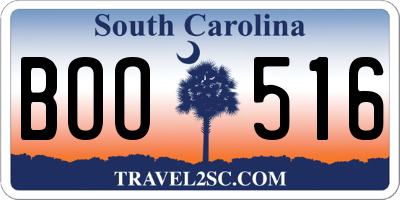 SC license plate BOO516