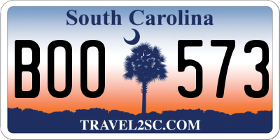 SC license plate BOO573
