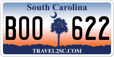 SC license plate BOO622
