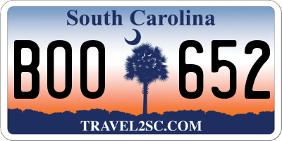 SC license plate BOO652