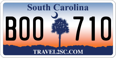 SC license plate BOO710