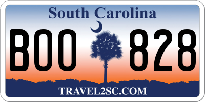SC license plate BOO828