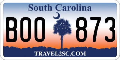 SC license plate BOO873