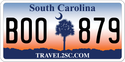 SC license plate BOO879